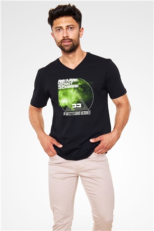 Benny Benassi Siyah Unisex V Yaka Tişört