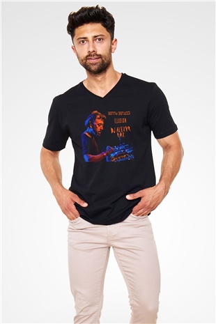 Benny Benassi Siyah Unisex V Yaka Tişört