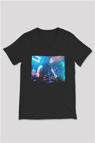 Benny Benassi Siyah Unisex V Yaka Tişört