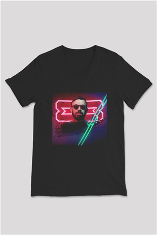 Benny Benassi Siyah Unisex V Yaka Tişört