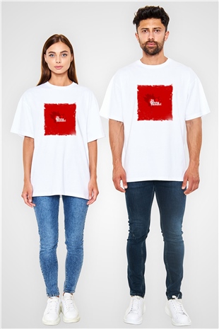 Benny BenassiBaskılı Beyaz Oversize Tişört
