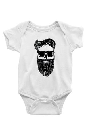 Berber Baskılı Beyaz Unisex Bebek Body - Zıbın