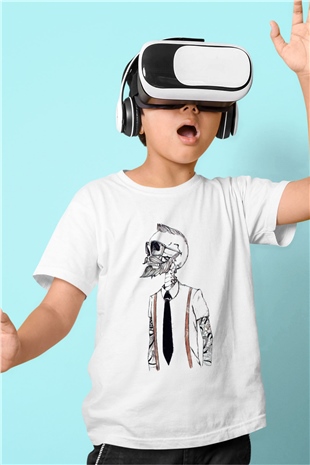 Berber Baskılı Beyaz Unisex Çocuk Tişört