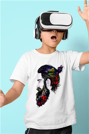 Berber Baskılı Beyaz Unisex Çocuk Tişört