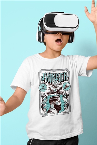 Berber Baskılı Beyaz Unisex Çocuk Tişört