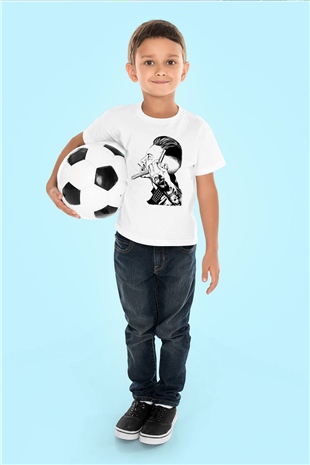 Berber Baskılı Beyaz Unisex Çocuk Tişört