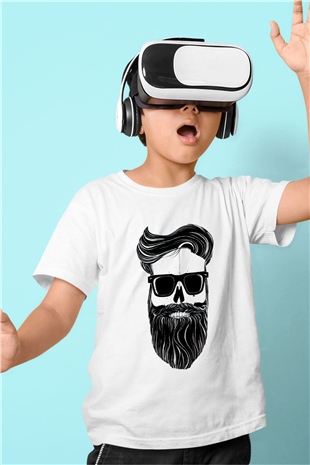 Berber Baskılı Beyaz Unisex Çocuk Tişört