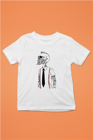 Berber Baskılı Beyaz Unisex Çocuk Tişört