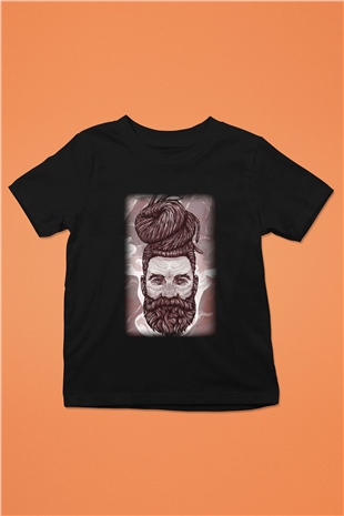 Berber Baskılı Siyah Unisex Çocuk Tişört