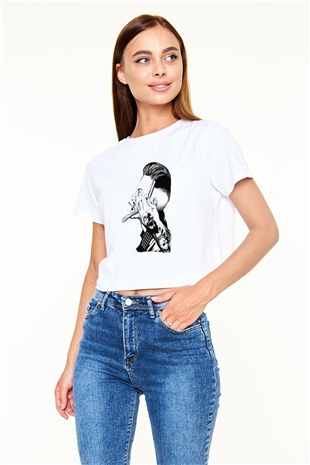 Berber Beyaz Croptop Tişört