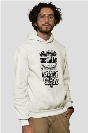 Berber Beyaz Unisex Kapşonlu Sweatshirt