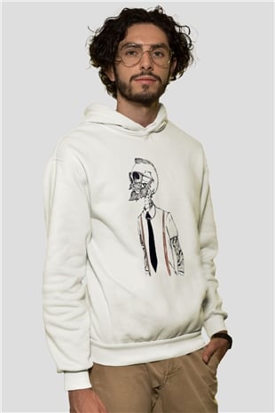 Berber Beyaz Unisex Kapşonlu Sweatshirt