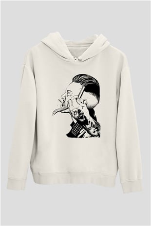 Berber Beyaz Unisex Kapşonlu Sweatshirt