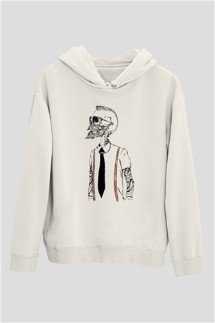 Berber Beyaz Unisex Kapşonlu Sweatshirt