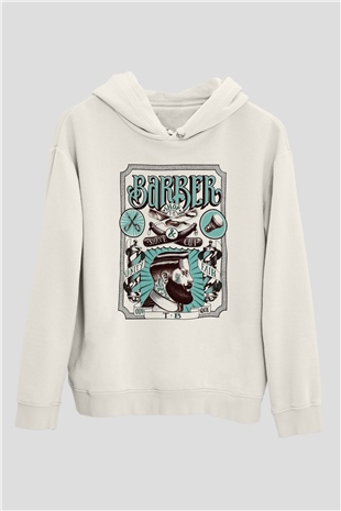 Berber Beyaz Unisex Kapşonlu Sweatshirt
