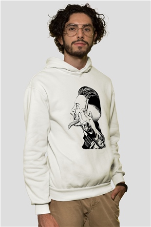 Berber Beyaz Unisex Kapşonlu Sweatshirt