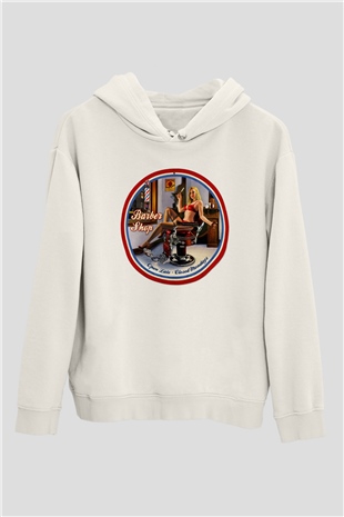 Berber Beyaz Unisex Kapşonlu Sweatshirt
