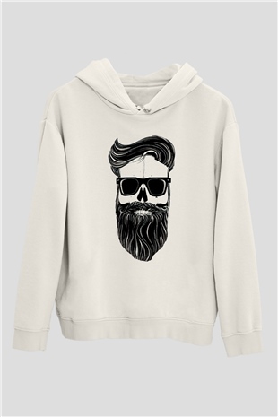 Berber Beyaz Unisex Kapşonlu Sweatshirt