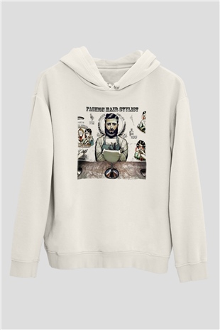 Berber Beyaz Unisex Kapşonlu Sweatshirt