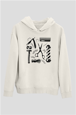Berber Beyaz Unisex Kapşonlu Sweatshirt