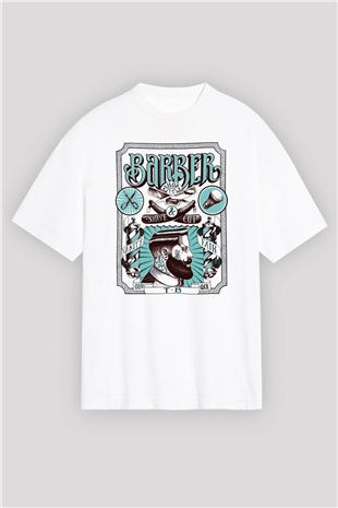 Berber Beyaz Unisex Oversize Tişört T-Shirt