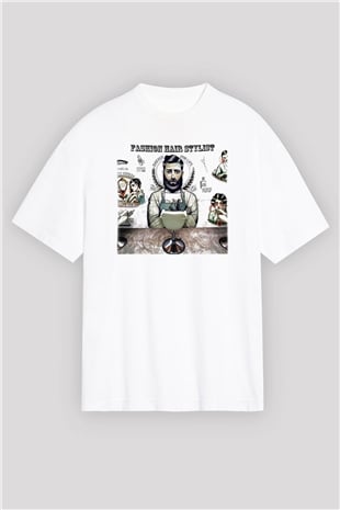 Berber Beyaz Unisex Oversize Tişört T-Shirt