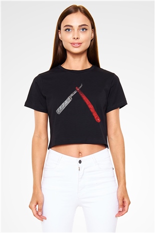 Berber Siyah Crop Top Tişört
