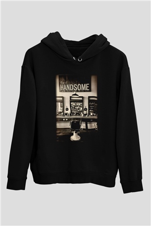 Berber Siyah Unisex Kapşonlu Sweatshirt