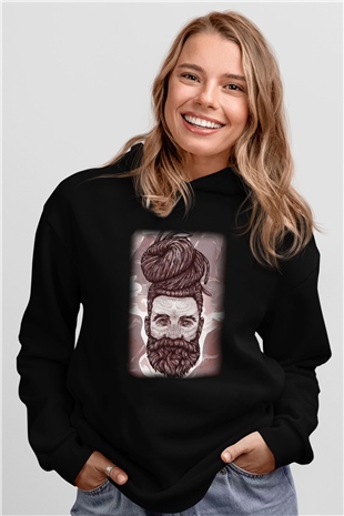 Berber Siyah Unisex Kapşonlu Sweatshirt