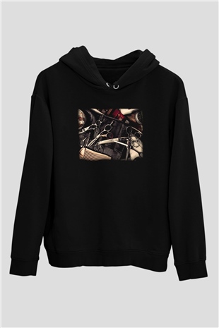 Berber Siyah Unisex Kapşonlu Sweatshirt