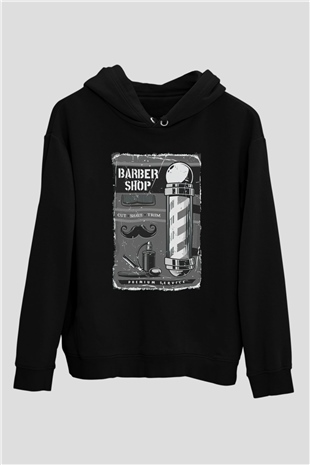 Berber Siyah Unisex Kapüşonlu Sweatshirt