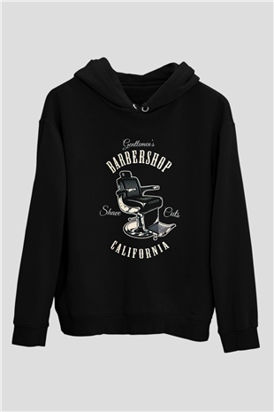 Berber Siyah Unisex Kapüşonlu Sweatshirt