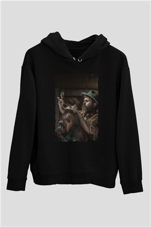 Berber Siyah Unisex Kapüşonlu Sweatshirt