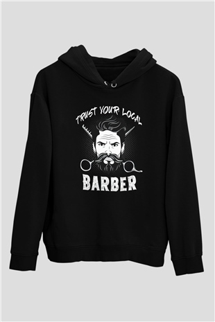 Berber Siyah Unisex Kapüşonlu Sweatshirt