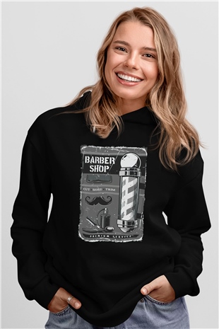 Berber Siyah Unisex Kapüşonlu Sweatshirt