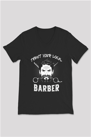 Berber Siyah Unisex V Yaka Tişört