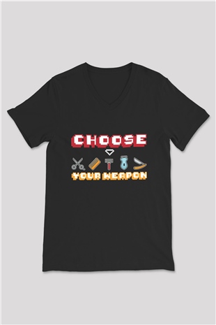 Berber Siyah Unisex V Yaka Tişört