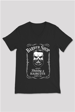 Berber Siyah Unisex V Yaka Tişört T-Shirt