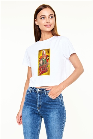 Better Call Saul Beyaz Croptop Tişört