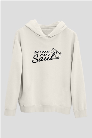 Better Call Saul Beyaz Unisex Kapşonlu Sweatshirt