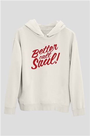 Better Call Saul Beyaz Unisex Kapşonlu Sweatshirt
