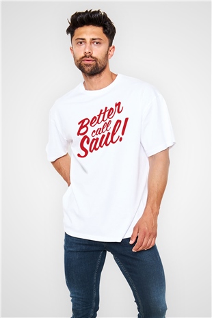 Better Call Saul Beyaz Unisex Oversize Tişört T-Shirt
