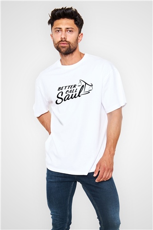 Better Call Saul Beyaz Unisex Oversize Tişört T-Shirt