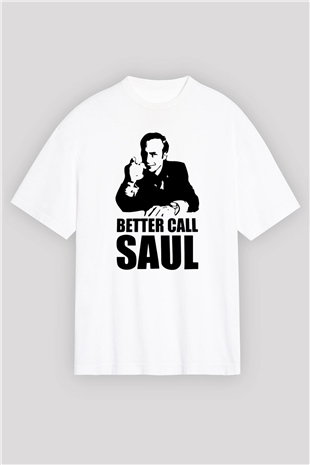 Better Call Saul Beyaz Unisex Oversize Tişört T-Shirt