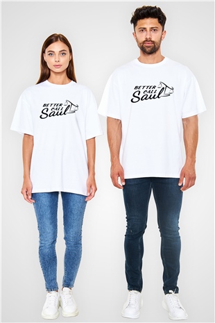 Better Call Saul Beyaz Unisex Oversize Tişört T-Shirt