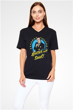 Better Call Saul Siyah Unisex V Yaka Tişört T-Shirt