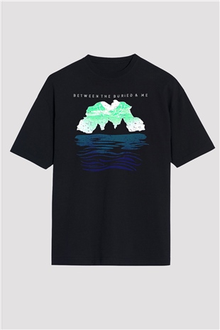 Between The Buried And Me Baskılı Unisex Siyah Oversize Tişört - Tshirt