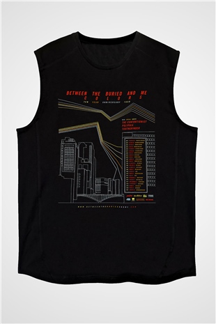 Between The Buried And Me Baskılı Unisex Siyah Kolsuz Tişört - Tshirt