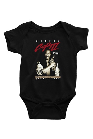 Beverly Hills Cop Baskılı Siyah Bebek Body - Zıbın