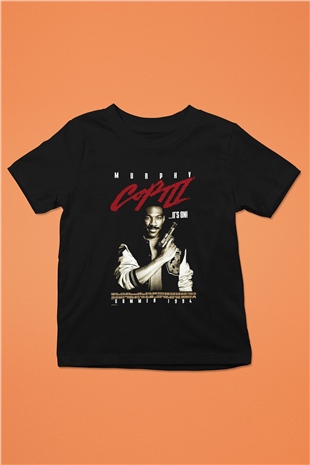 Beverly Hills Cop Baskılı Siyah Unisex Çocuk Tişört